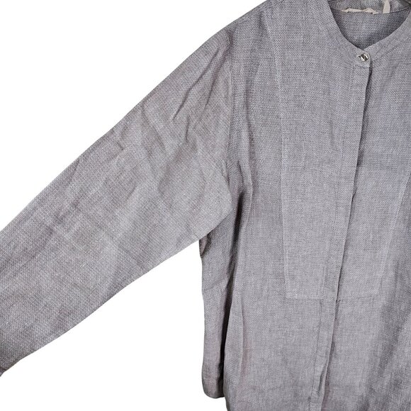 Soft Surroundings Textured Linen Button Up Tunic 1X Khaki Minimalist Lagenlook - Picture 11 of 11